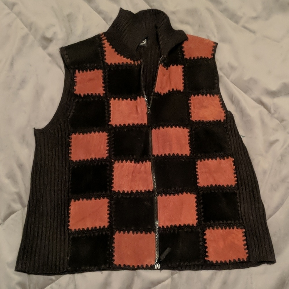 DESIGNER STUDIO LARGE KNIT VEST EUC